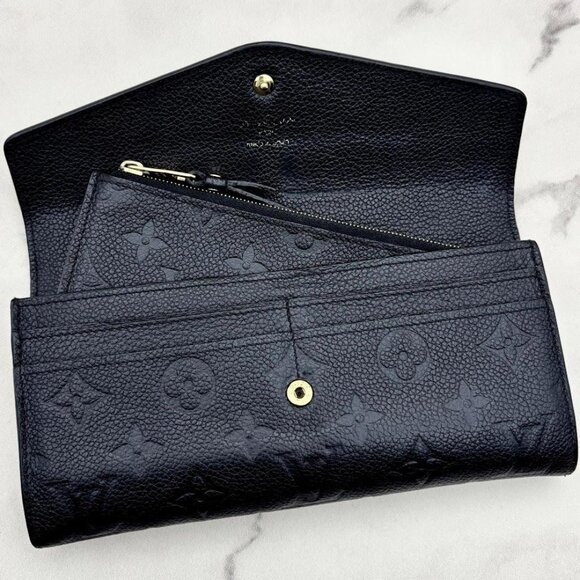 Louis Vuitton Monogram Empreinte Curieuse Sarah Wallet Black Leather - Picture 11 of 16